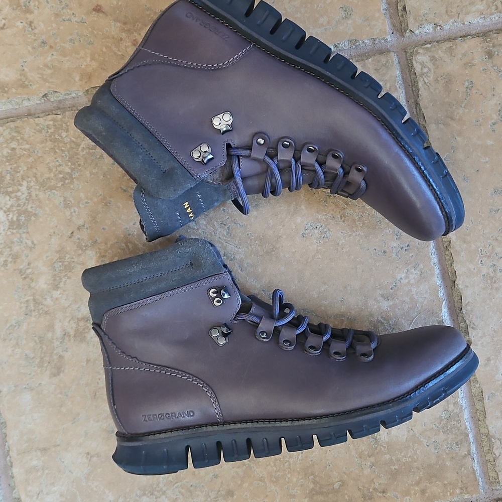 Cole Haan Men's ZeroGrand Waterproof Gray Leather Boots Size 9 - Picture 6 of 12